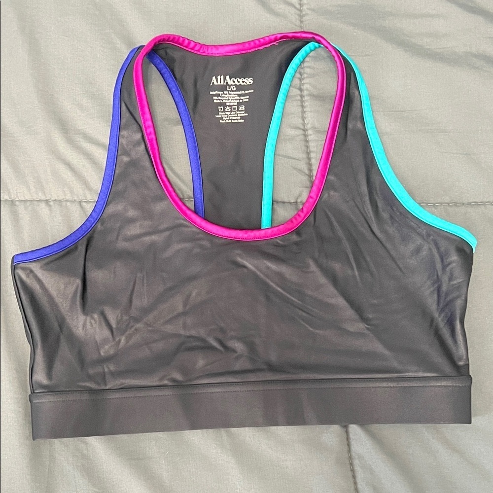 Bandier All Access Seam Shine Front Row Bra Size Large